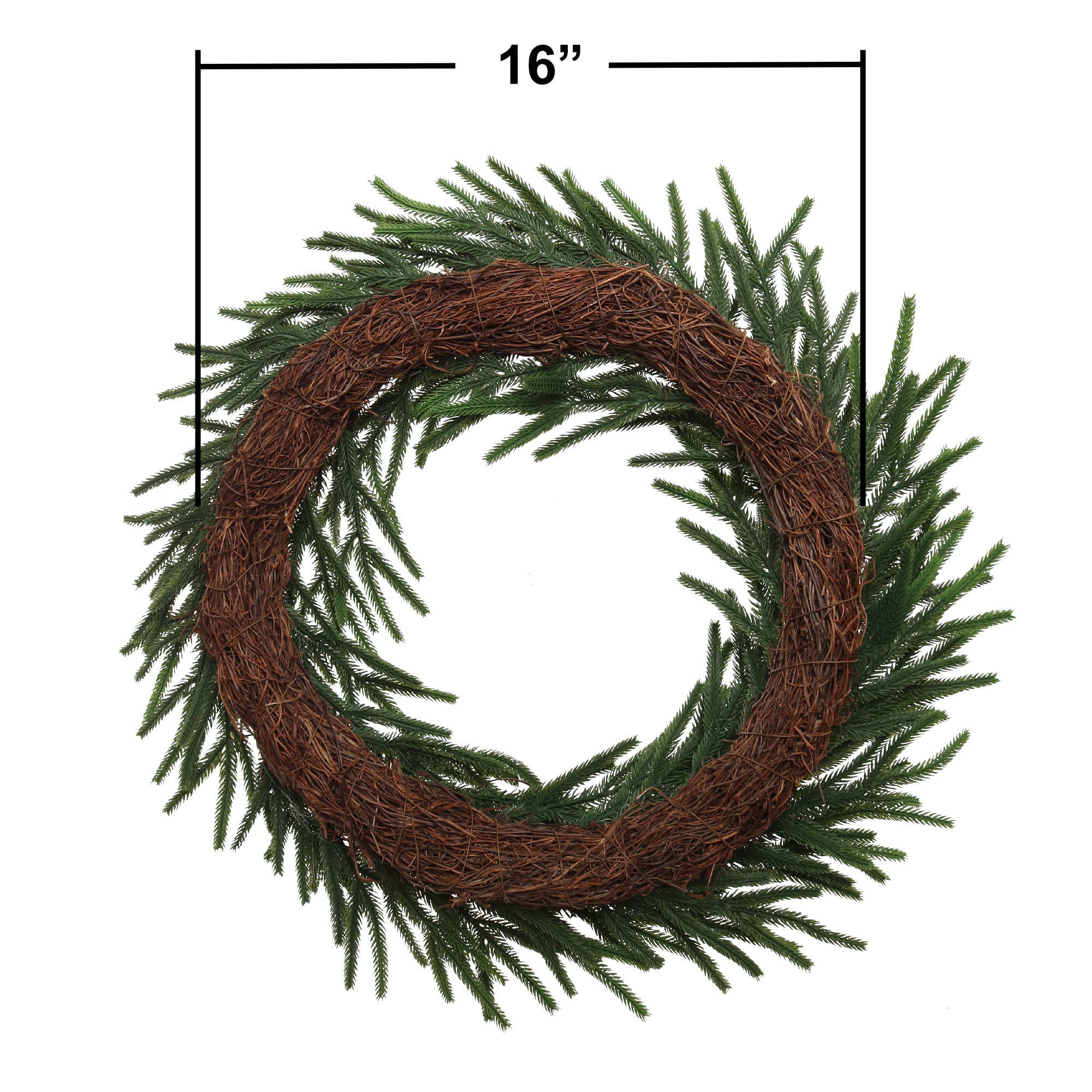 Larksilk – wholesale Wreath – 24” Real Touch Norfolk Christmas Wreath - Lifelike Decor3