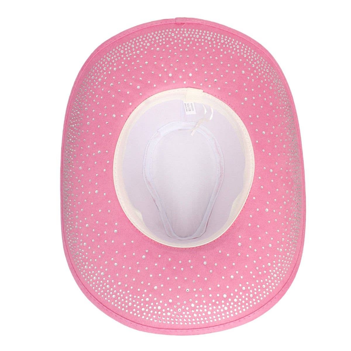 Farve: Lyserød Cowboyhat lyserød rhinsten cowgirl modehat for engroshandel på Faire3