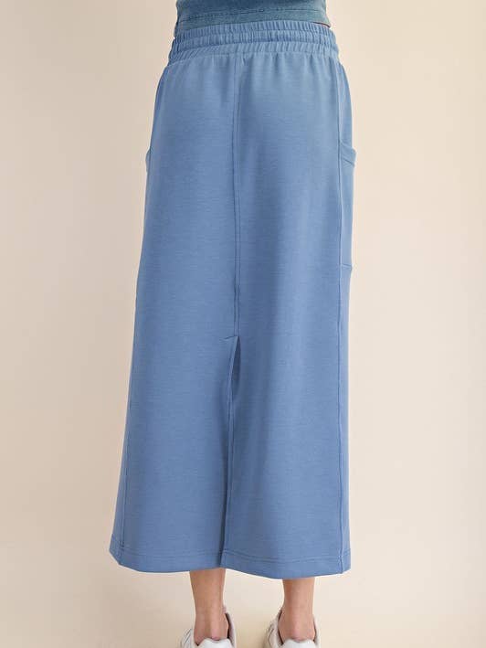 Sunday Morning - Wholesale Skirt - Women's - S327037- RELAXED FIT MODAL SCUBA LONG SKIRT7