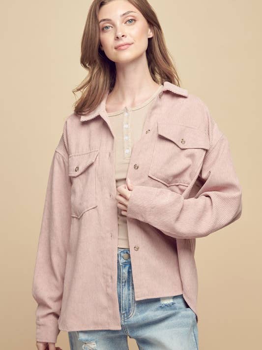 BUTTON-DOWN-CORDJACKE - P80014 für den Großhandel von Petal Dew