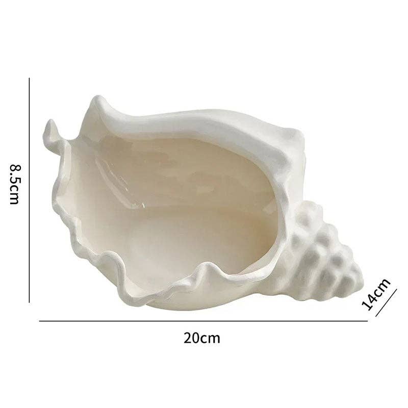 Kiyo Home - Wholesale Jewelry Dish - Conch Jewelry Storage Shell | Ceramic Coastal Storage Accent5