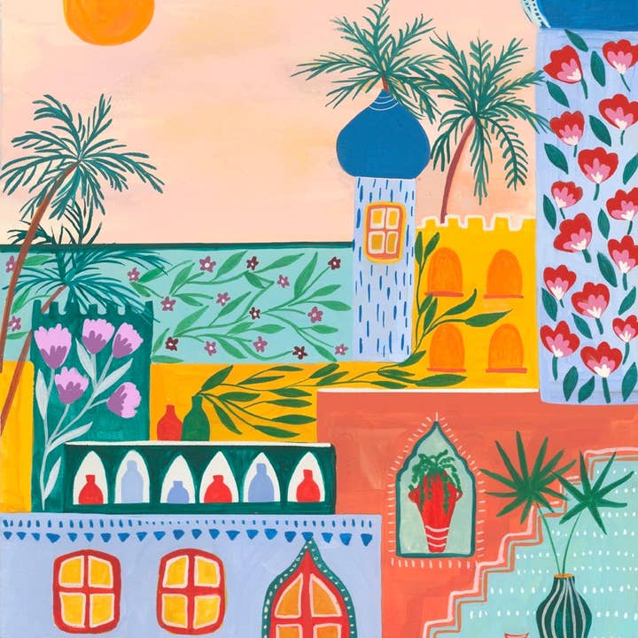 Nabeela Rumi – wholesale Art print – Egyptian houses