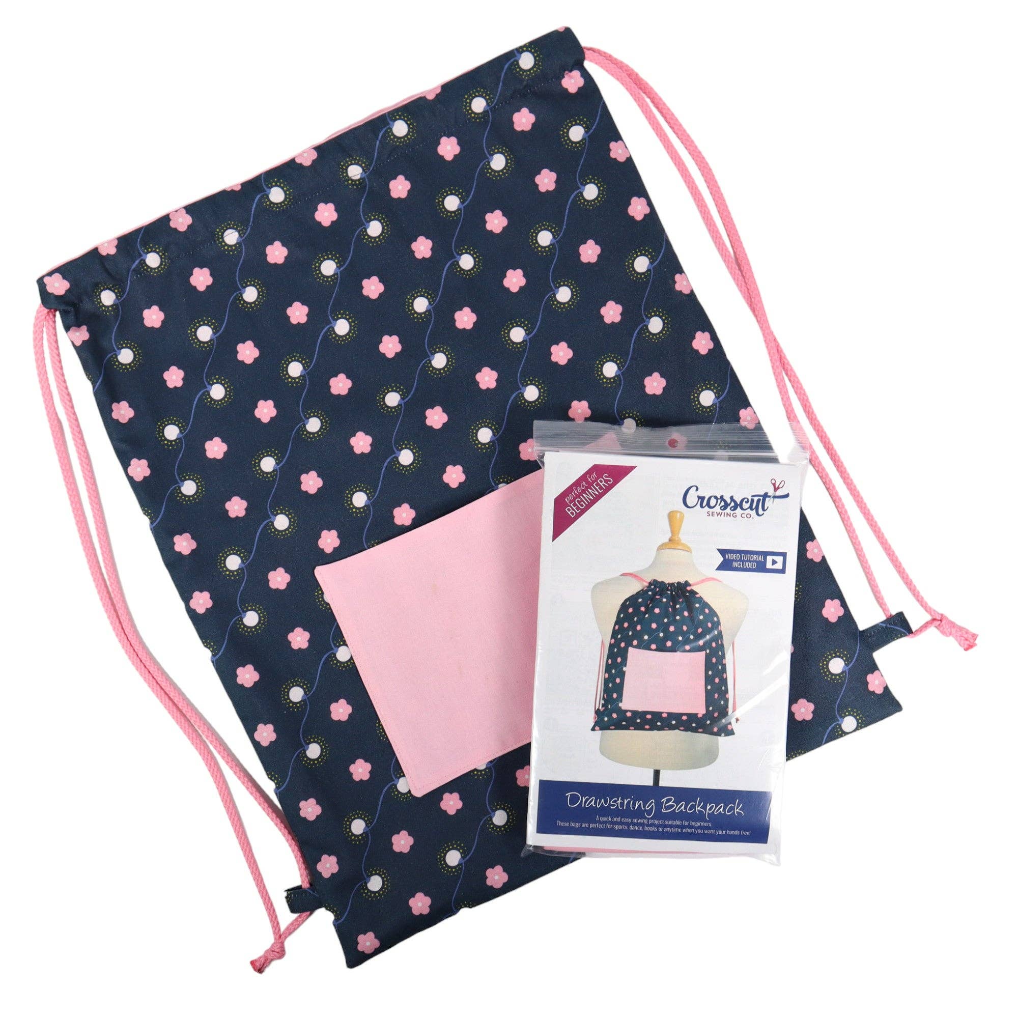 Crosscut Sewing Co. - Wholesale DIY Craft Kit - Drawstring Backpack Sewing Kit - DIY Sewing Project Kit for Beginners, Kids and Adults14