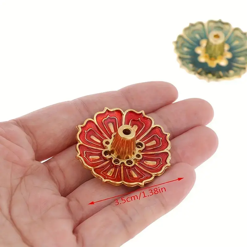 Magnifique Hearts - Wholesale Incense Holder - Random Color Enamel Lotus Incense Holder – Mini & Decorative4