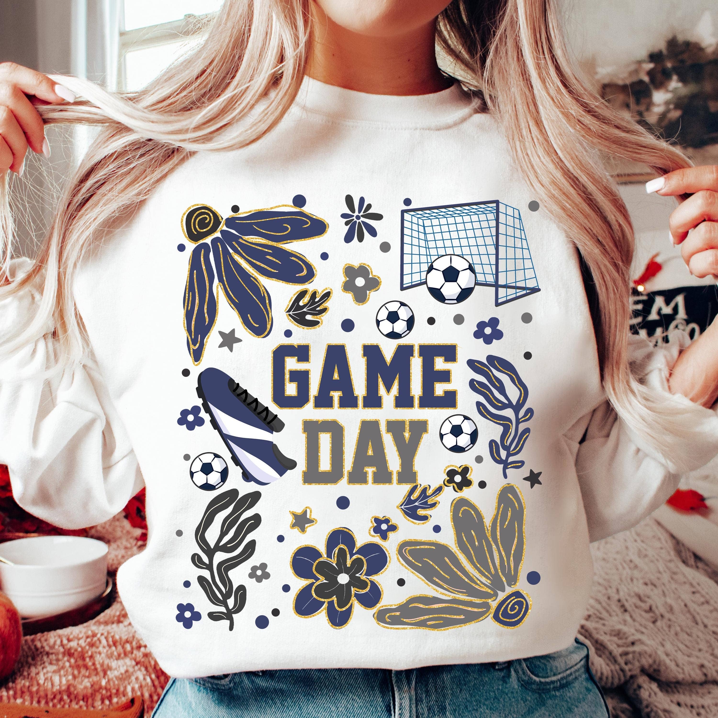 NVC Ecommerce LLC - Wholesale Graphic Sweatshirt - Women's - Glitter Soccer T-Shirt, Game Day, Soccer Coquette Sweater0