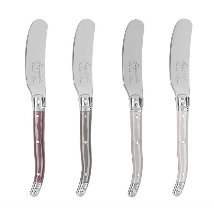 French Home - Vente Couteaux à fromage - Ensemble de 4 tartineurs Laguiole - Épices Chaudes1