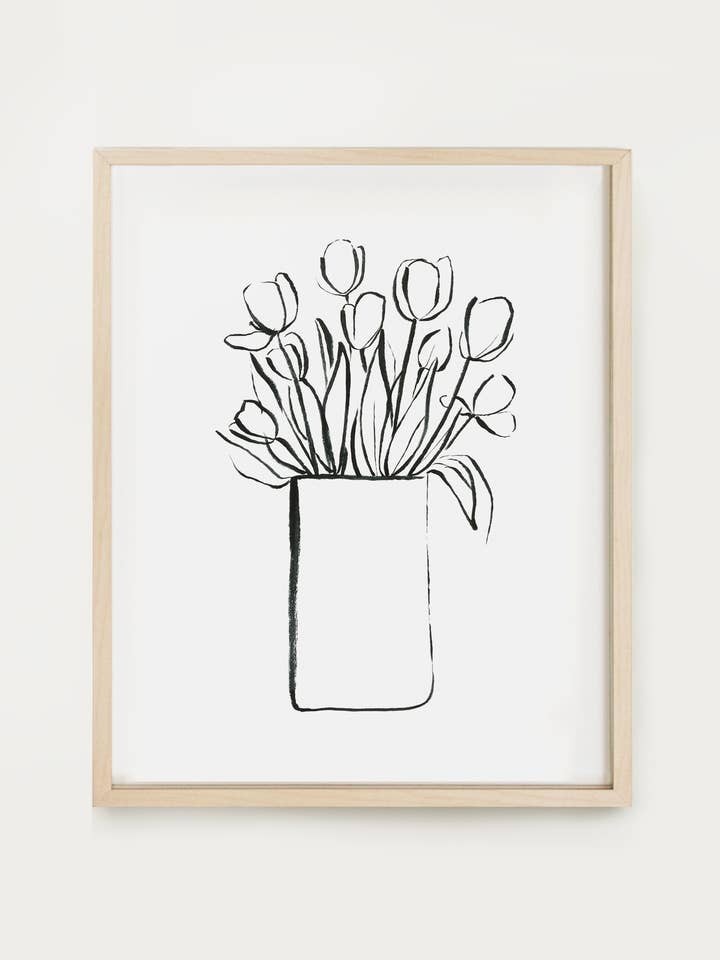 Floral Dessins au trait - Tulipes Imprimer pour la vente par Our Heiday