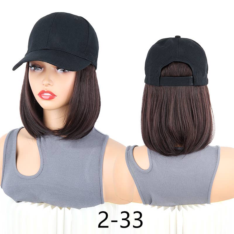 AK Brand - Vente Extensions de cheveux - Casquette de baseball avec extensions de cheveux courts et raides3