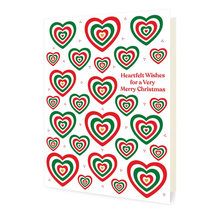 Heartfelt Wishes Christmas Holiday Card for wholesale by Night Owl Paper Goods