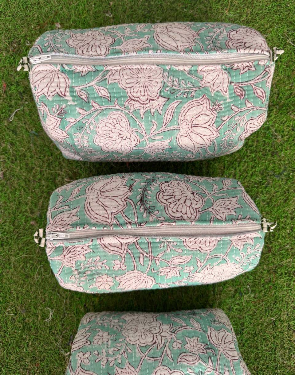 GYPSY STUDIO - Wholesale Makeup/Cosmetic Bag - Stylish Cosmetic Bag Zipper Pouch Block Printed Toiletry Bag1