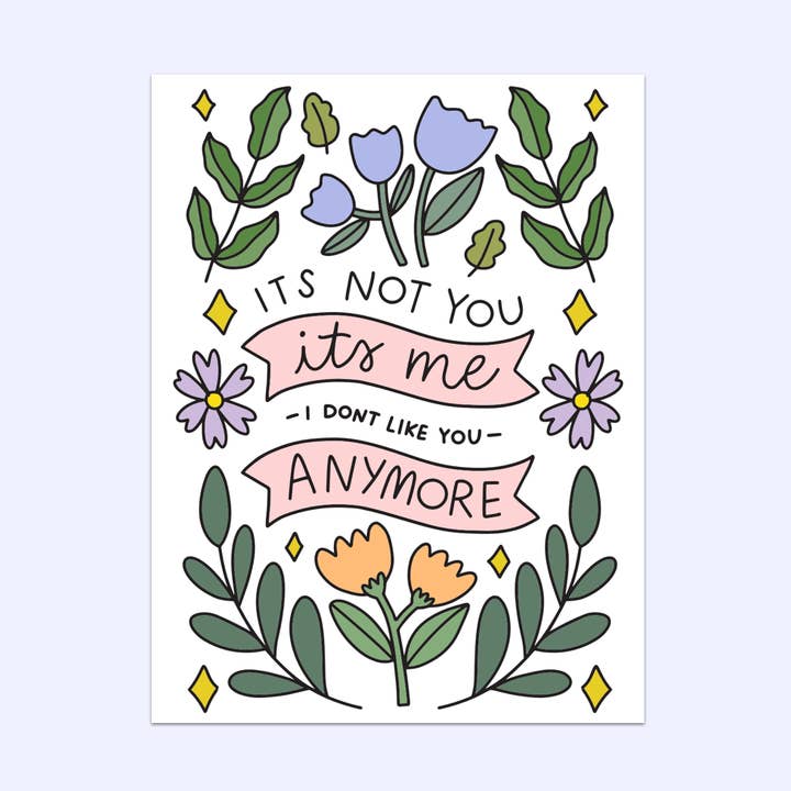 It's Not You It's Me I Don't Like You Anymore Greeting Card for wholesale by Mouthy Broad