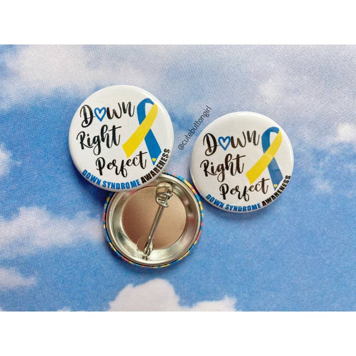Sensibilisation au syndrome de Down de 1,25 pouces et 2,25 pouces pour la vente par Cute as a Button Girl