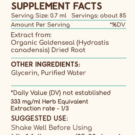 HerbEra - Wholesale Tincture - Goldenseal Root Tincture