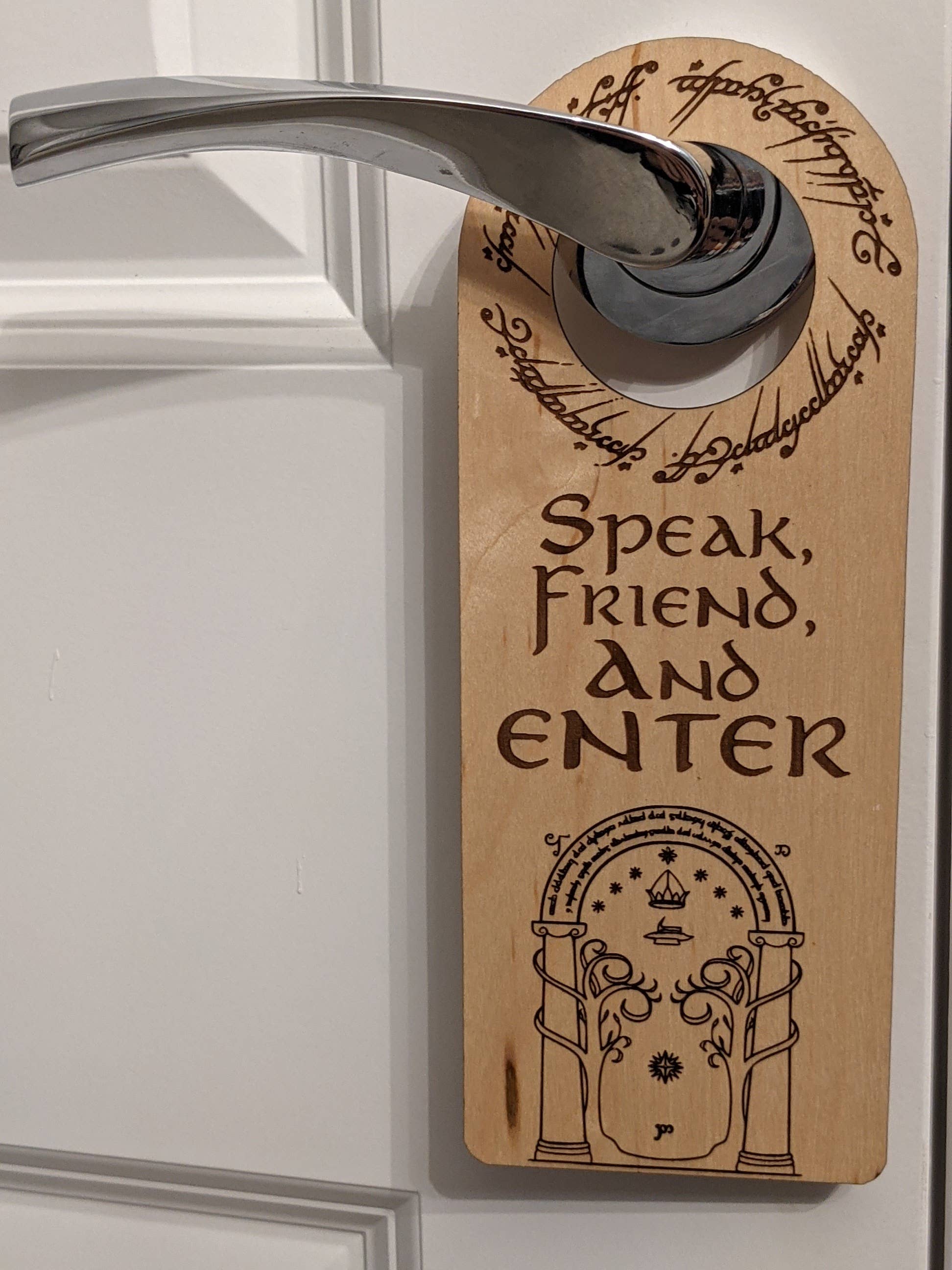 Chikai Shop - Vente Affichette de porte - Support de porte en bois « Do Not Disturb » inspiré du LOTR7