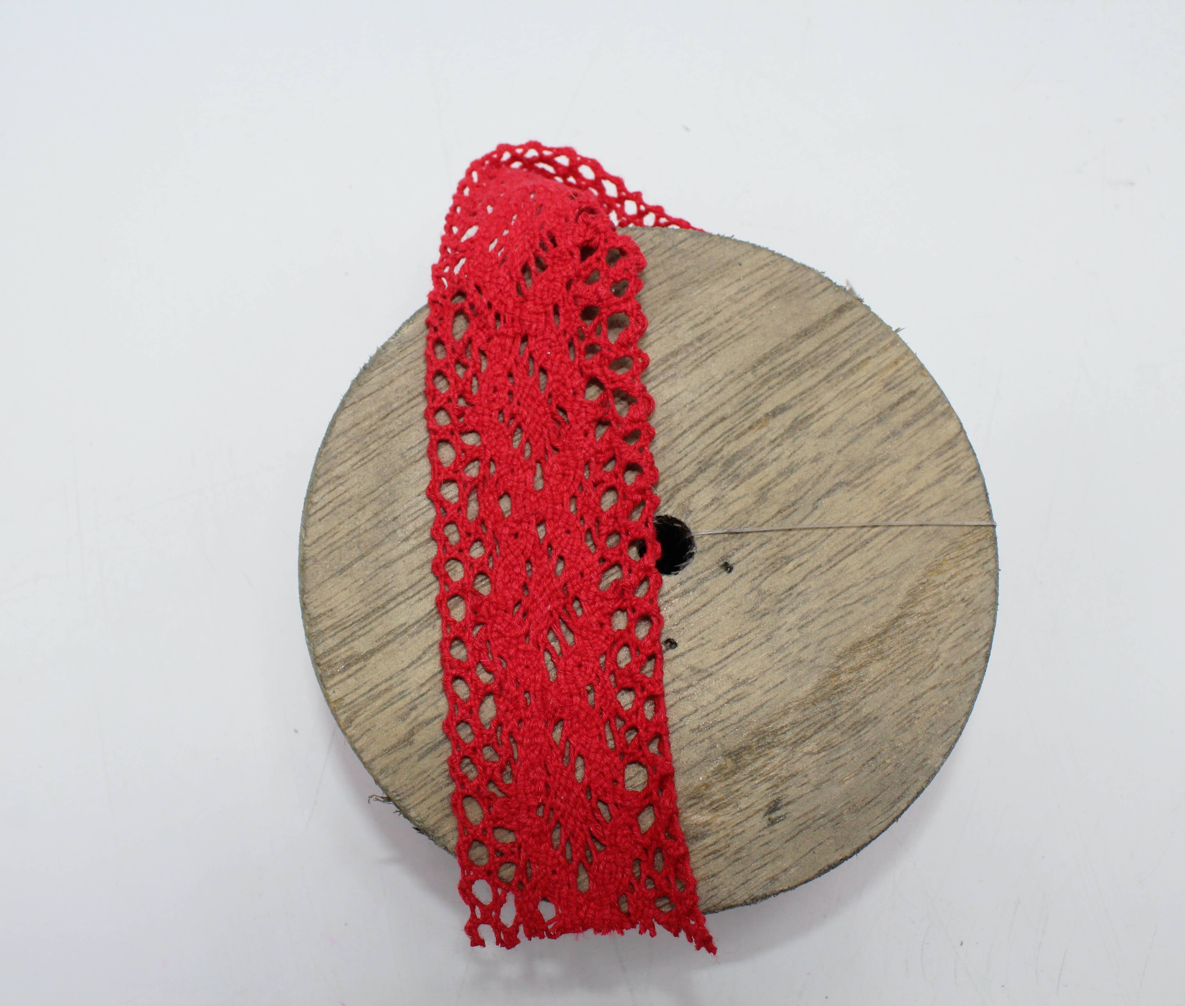 Fioretto Renato S.r.l. – Großhandel Band – Geschenke verpacken – Rotes Baumwoll-Spitzenband1