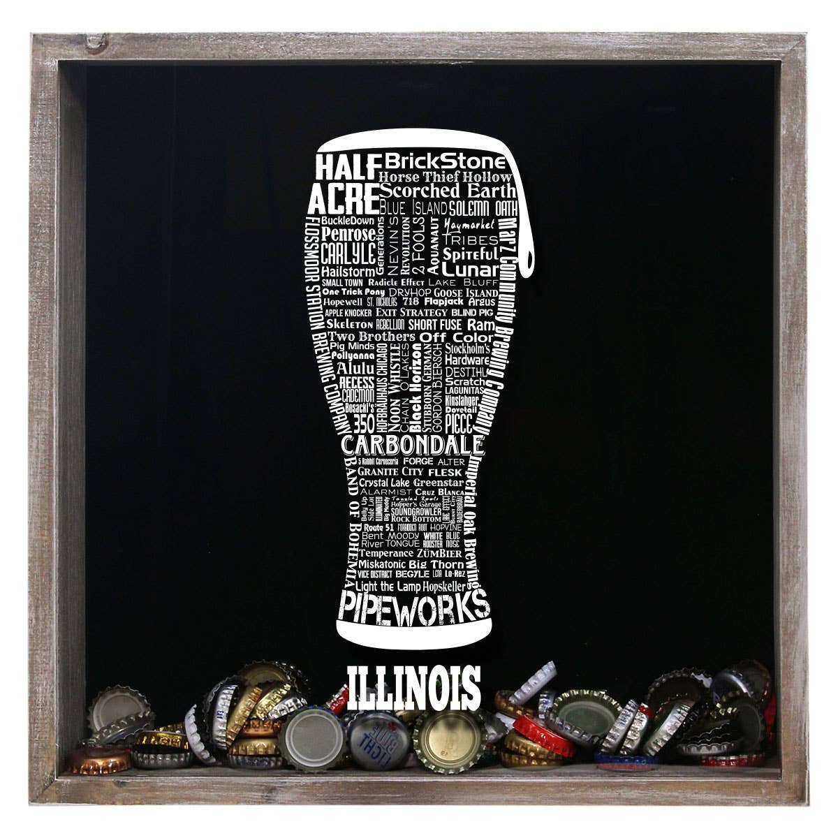 Torched Products – Großhandel 3D-Wandkunst – Cap Collector-Beer Typografie Shadow Box — Farmhouse Antique11