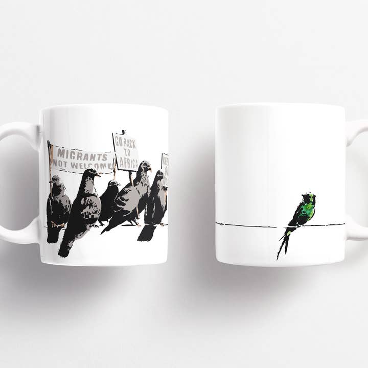 Banksy Ceramic Mug 325ml - Birds for wholesale by URBAN.ITY SRL
