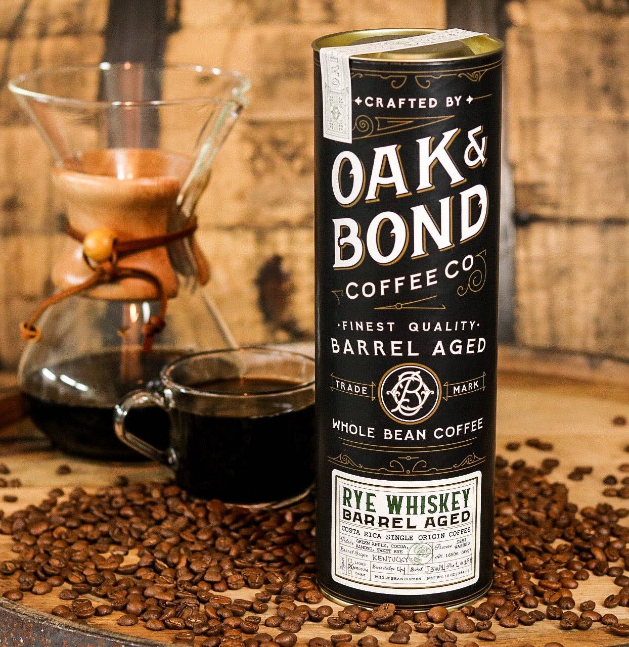 Oak and Bond Coffee Co. - Vente Grains de café - Café vieilli en fût de seigle Whisky5
