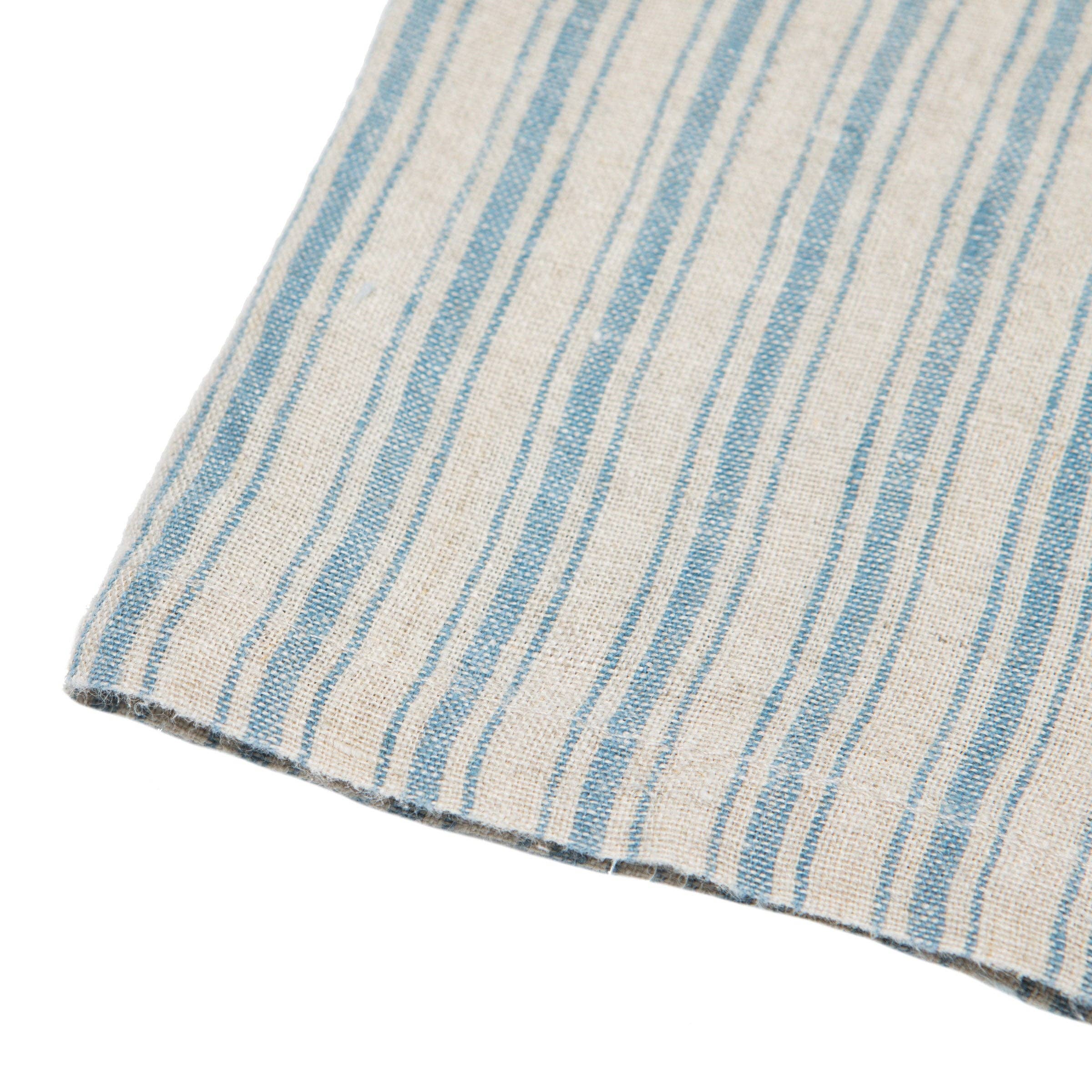 Boat Stripe Linen Natural & Blue Napkins 20x20 - Set of 4 for wholesale on Faire1