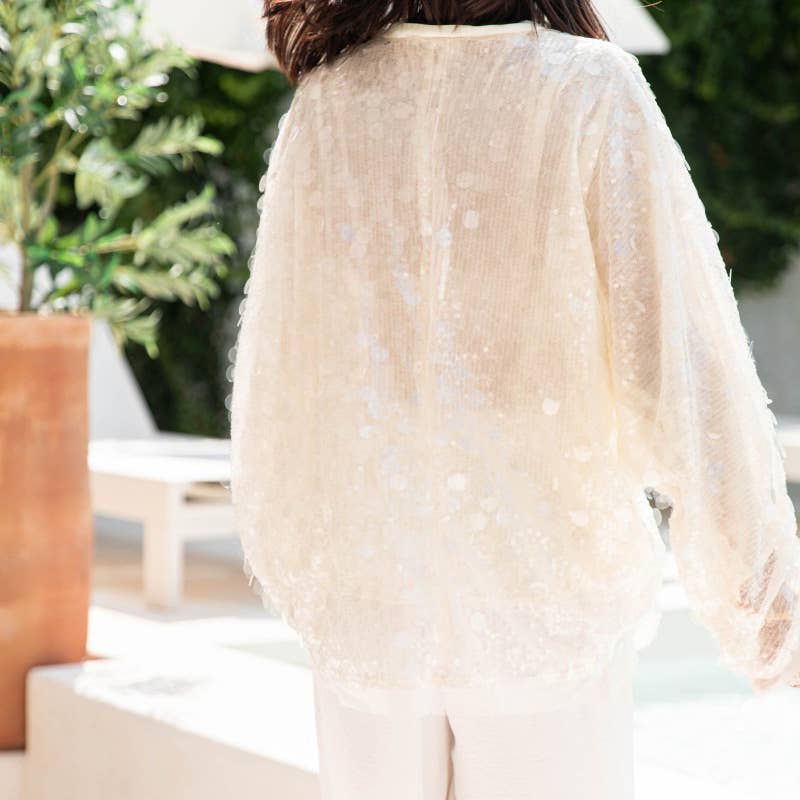 HIDDENBRAND - Wholesale Jacket - Women's - Y2k Shiny Sequined Wrapped Lace-Up Jacket7