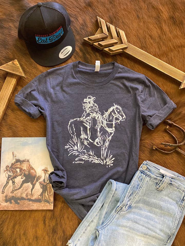 Ranch Girl Gear - Vendita all'ingrosso Maglietta stampata - Donna - T-shirt con grafica western Cowgirl 2