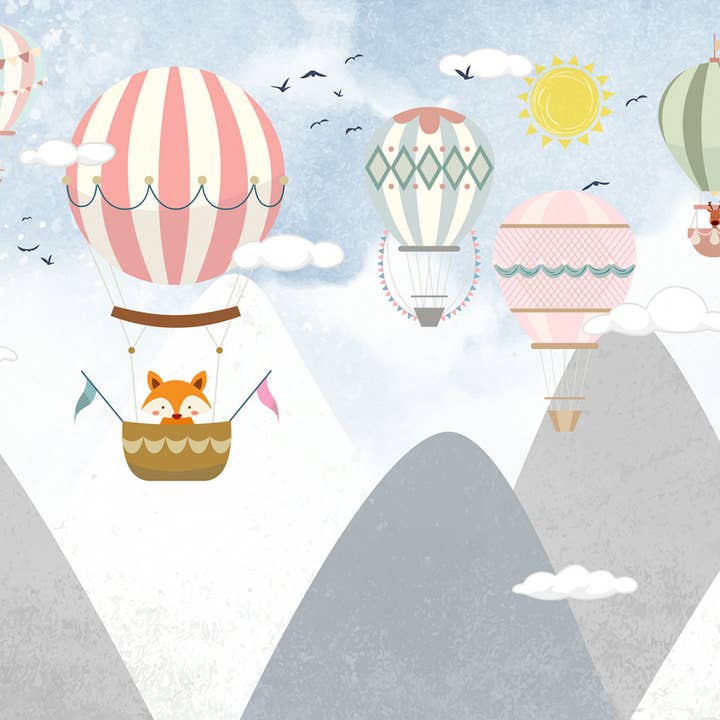 Les Panoramiques – wholesale Tapetrulle – Hot Air ballong räv barn tapeter