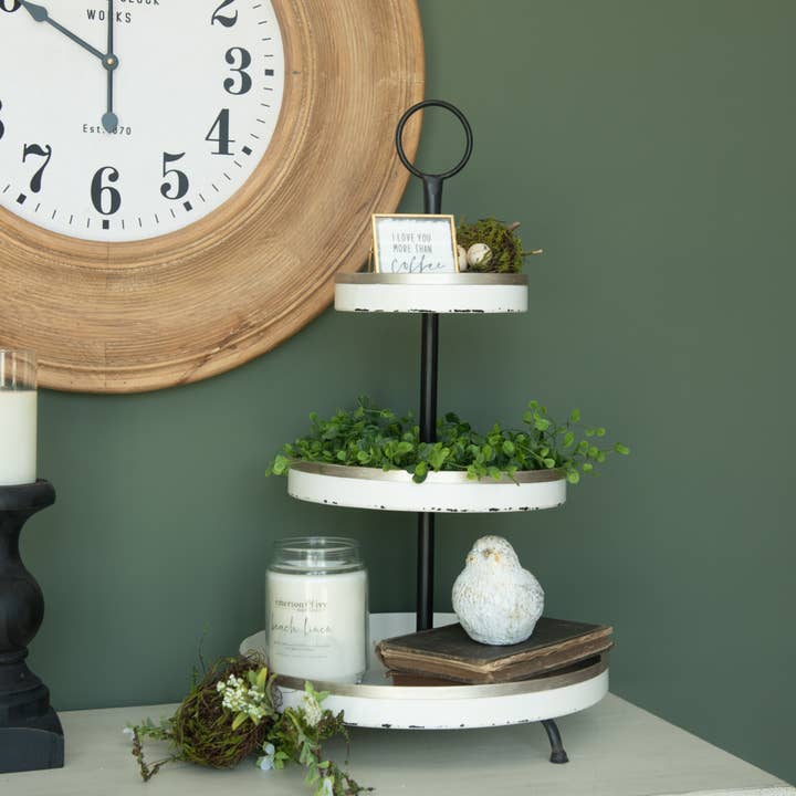 SERVER A 3 LIVELLI BIANCO CON FINITURE METALLICHE per la vendita all'ingrosso da parte di Ragon House