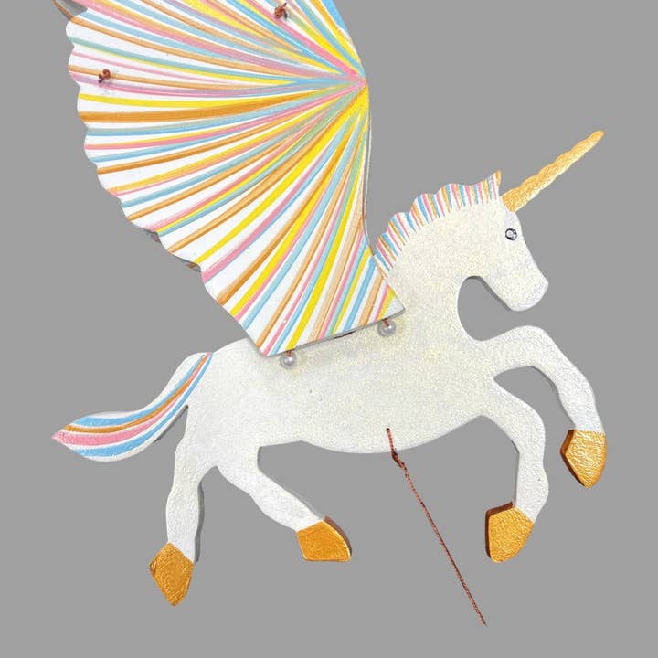Tulia's Artisan Gallery - Wholesale Mobile - Unicorn Flying Mobile - Golden1