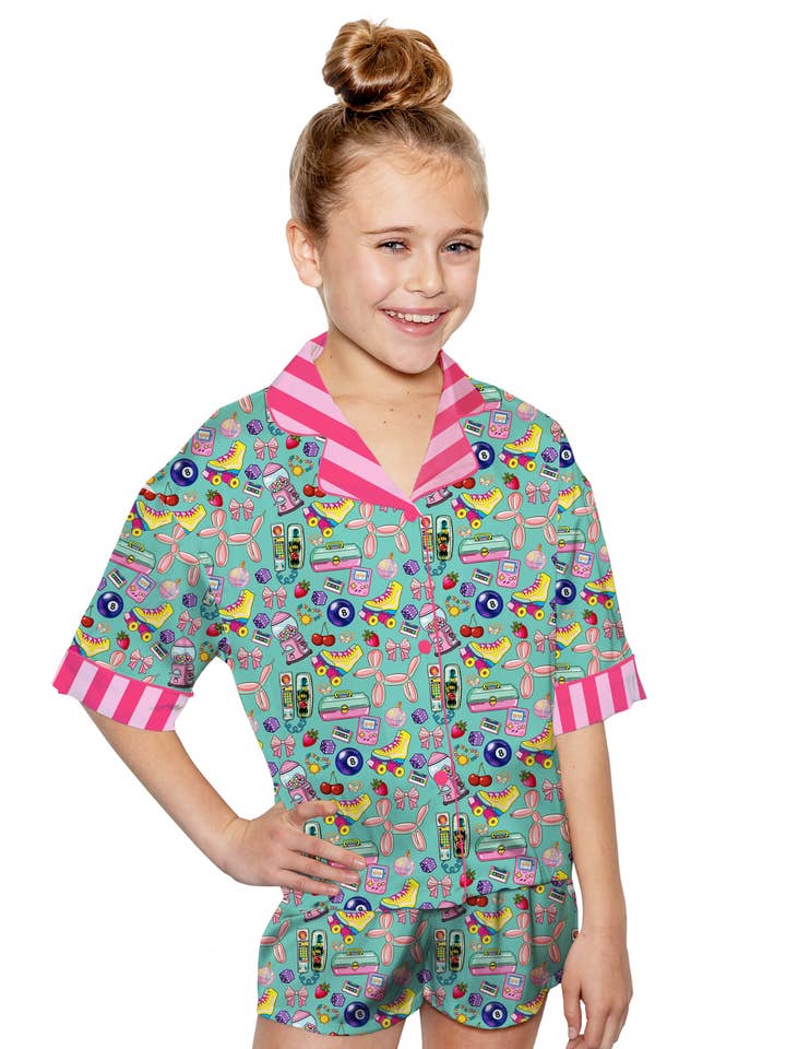 Kids Silky 90's Girl (manica corta con pantaloncini) per la vendita all'ingrosso da parte di Sunshine Society