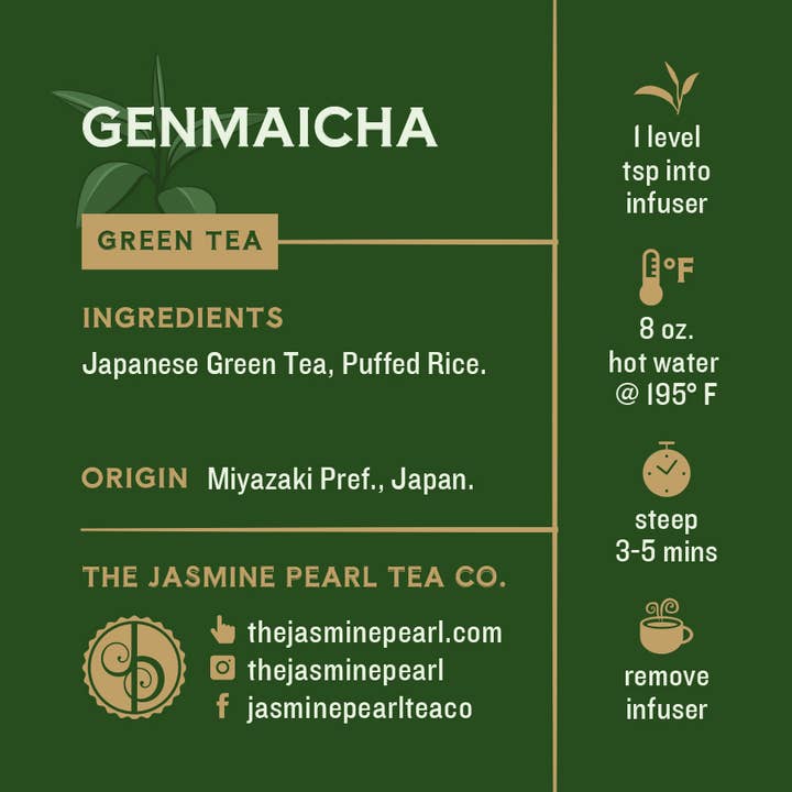 The Jasmine Pearl Tea Company - Wholesale Loose Tea - Genmaicha Green Tea BULK1