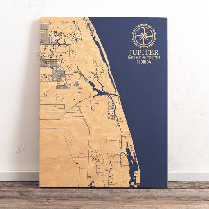 Jupiter, Florida U.S. Coastal Map for wholesale by Benoit's Design Co.