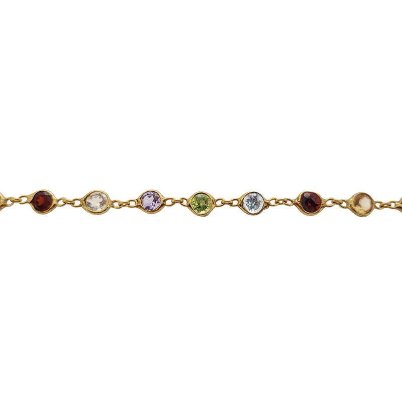 Amberman – wholesale Link & chain bracelet – Gemstones Gold Plated Silver Link Bracelet1