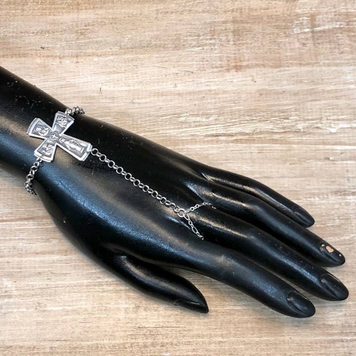 Lorraine Frances Jewelry - Wholesale Charm/Dangle Bracelet - Four Way Medal Cross Medieval Bracelet