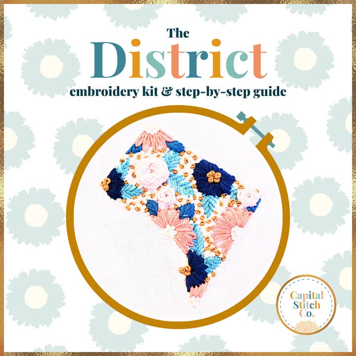 The District DIY Embroidery Kit for wholesale by Capital Stitch Co.