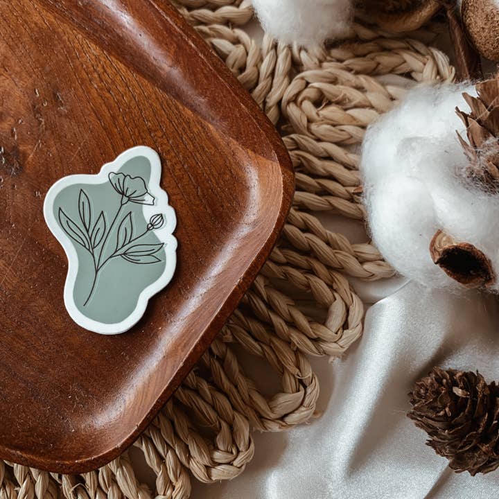Minimalist Green Flower Sticker for wholesale by Despues Designs