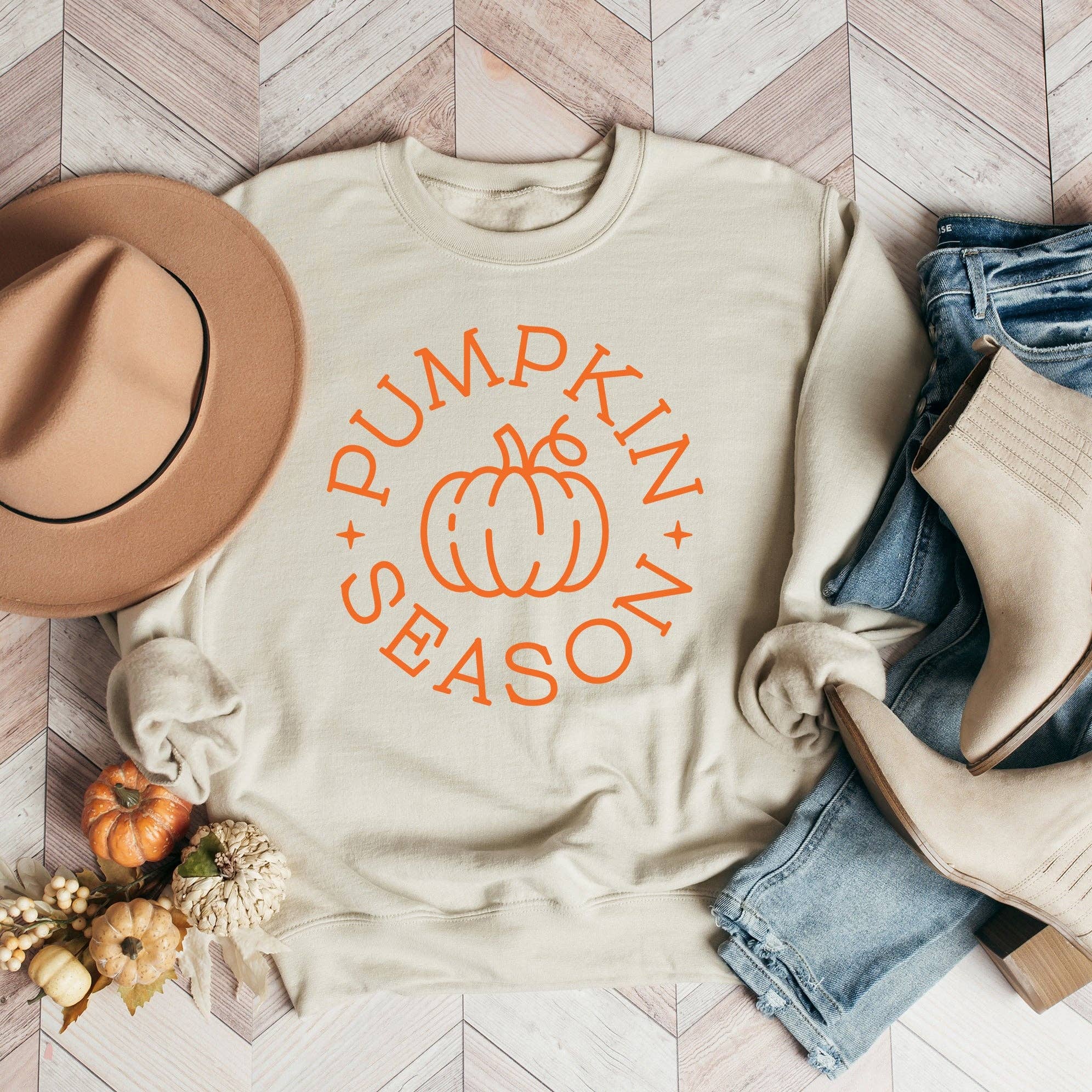 Olive And Ivory Wholesale - Wholesale Graphic Sweatshirt - Women's - Pumpkin Season Circle | Sweatshirt | Fall1