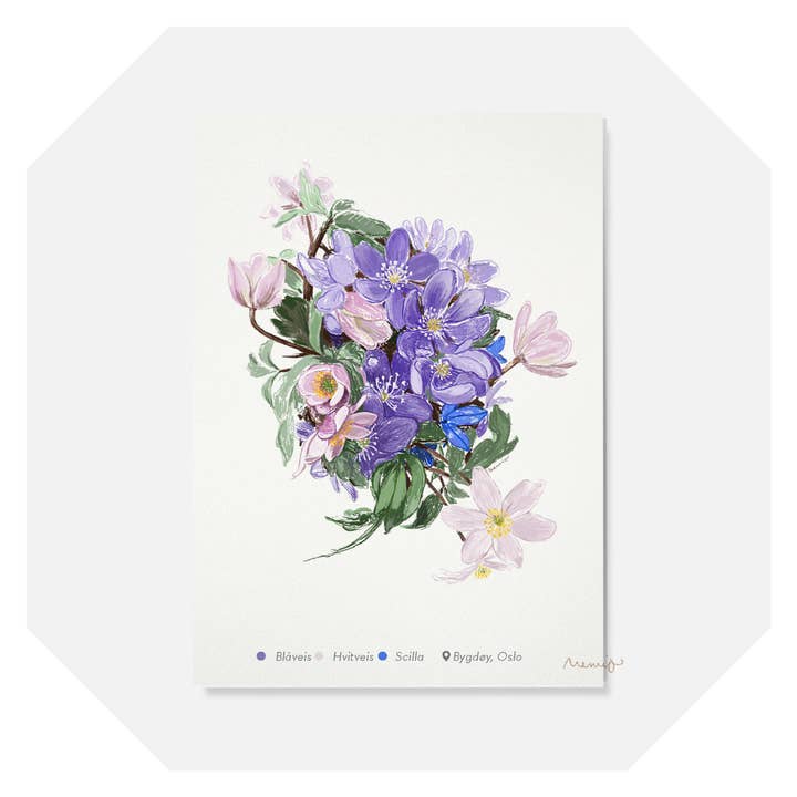 Memio Illustrated Designs - Wholesale Everyday Greeting Card - A6 Wild Spring Card + gold envelope1