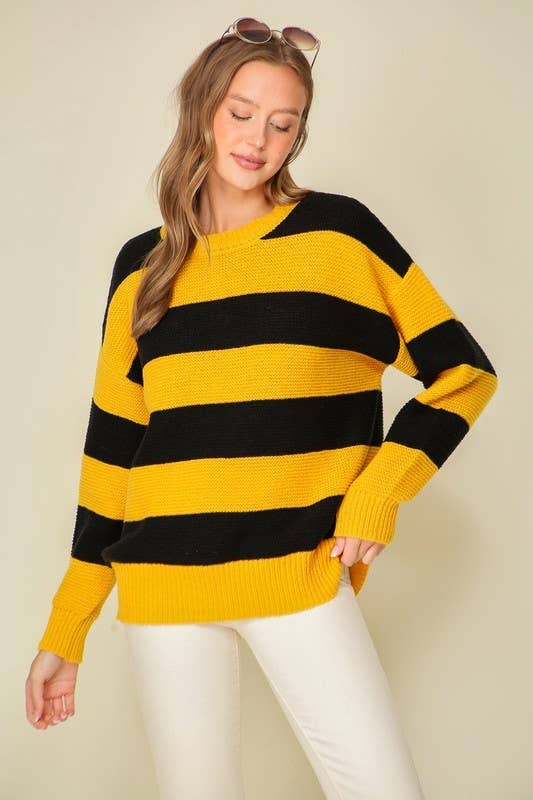 Vanilla Monkey – Engroshandel Pullover - Dame – Game Day stribet sweater3