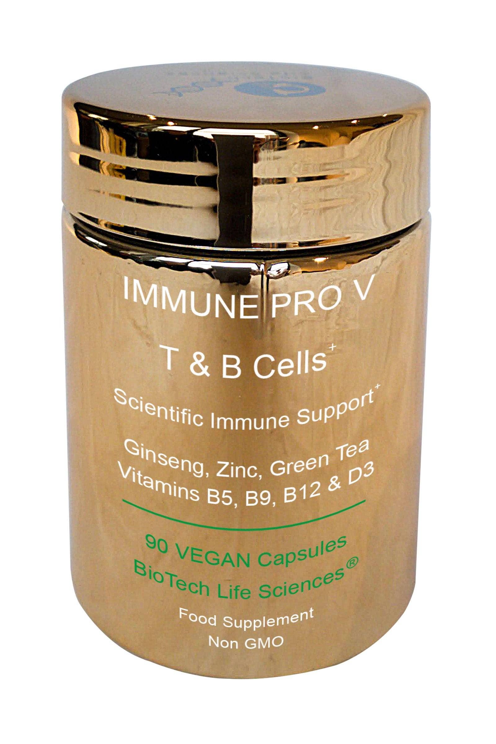 BioTech Life Sciences – Großhandel Nahrungsergänzungsmittel/Vitamin zum Einnehmen – Immune 5: Vit D3 B5 B9 B12 Zink Ginseng Knoblauch Grüntee 7