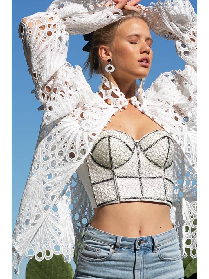 BUSTIER DE DIAMANTES DE IMITACIÓN para venta al por mayor de Mulla