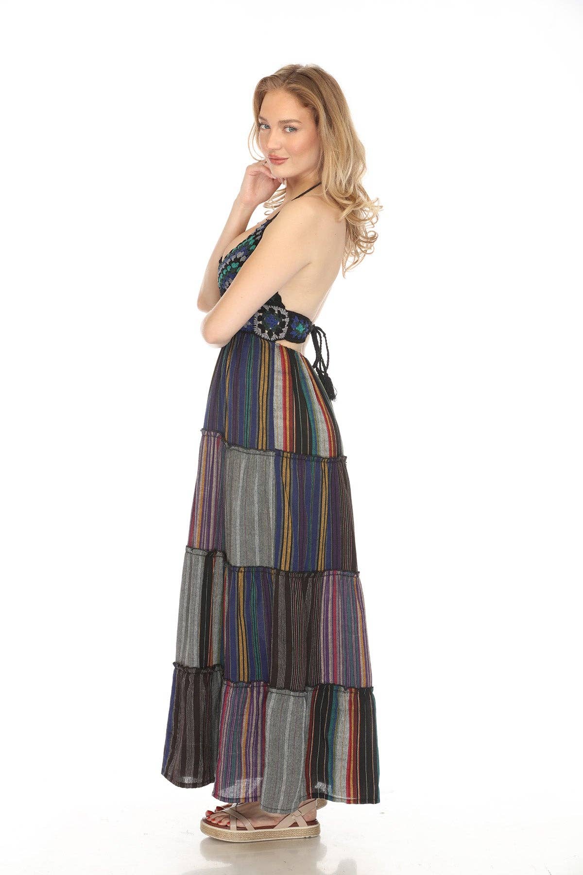 Lakhays Collection Inc. - Wholesale Dress - Women's - Patchwork Crochet Maxi Dress2