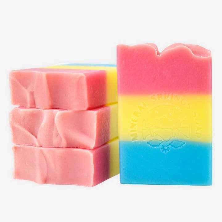 Modern Soapmaking - Wholesale Bar Soap - Pan Pride Strawberry Peach Bar Soap (LGBT+ Everyday is Pride Collection)