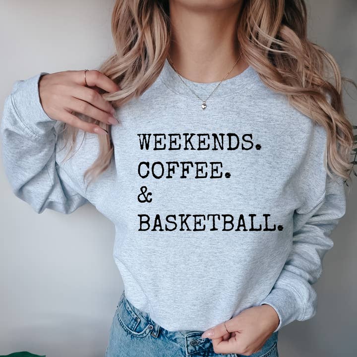 Sweatshirt für Wochenenden, Kaffee und Basketball für den Großhandel von ZZ Threadz