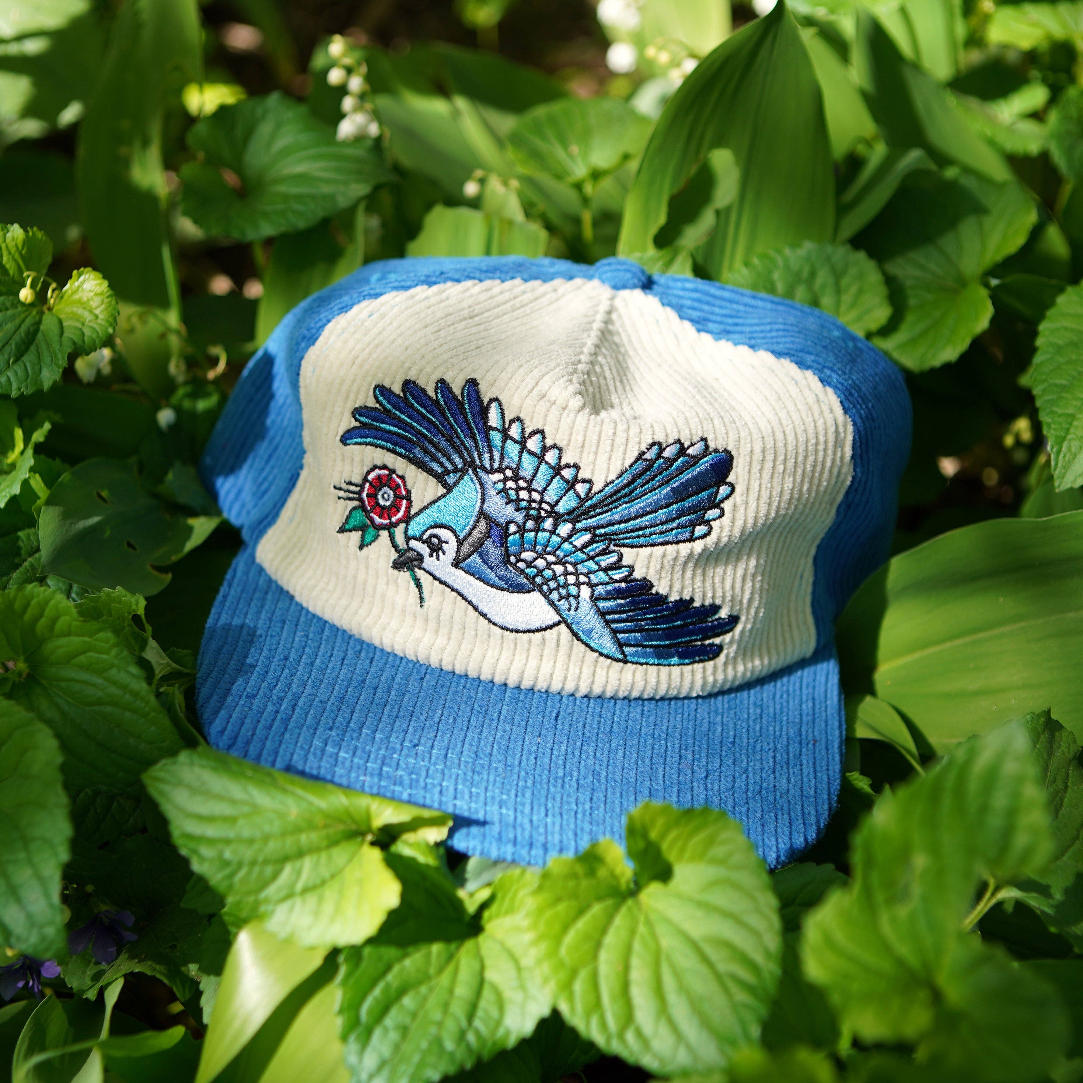 Stuntin Goods - Wholesale Flat Brim Cap - Unisex - Blue Jay Two-Tone Corduroy Hat11