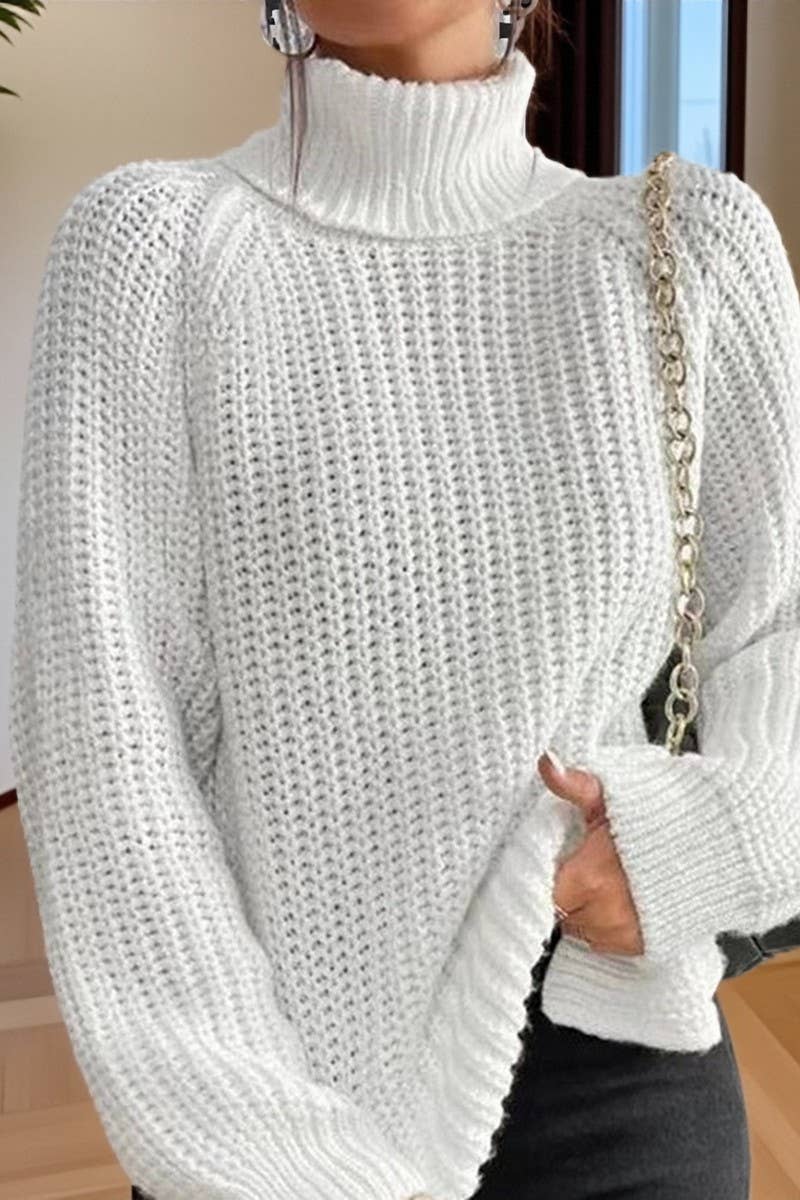 NINEXIS - Wholesale Knit Sweater - Women's - CWOSWL07649_HIGH-NECK MID-LENGTH RAGLAN SLEEVE SWEATER0