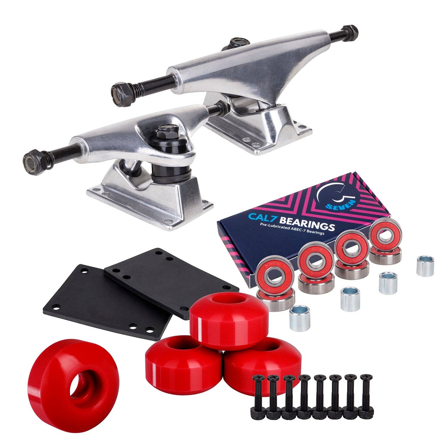 Cal 7 - Wholesale Sporting Accessories - Skateboard Setup Combo | Silver Trucks & 99A Wheels17