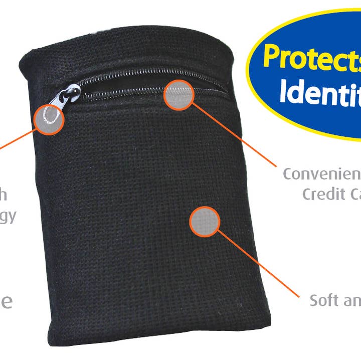Cloudz - Wholesale Wallet - Unisex - Cloudz RFID Protection Travel Wrist Wallet - Black