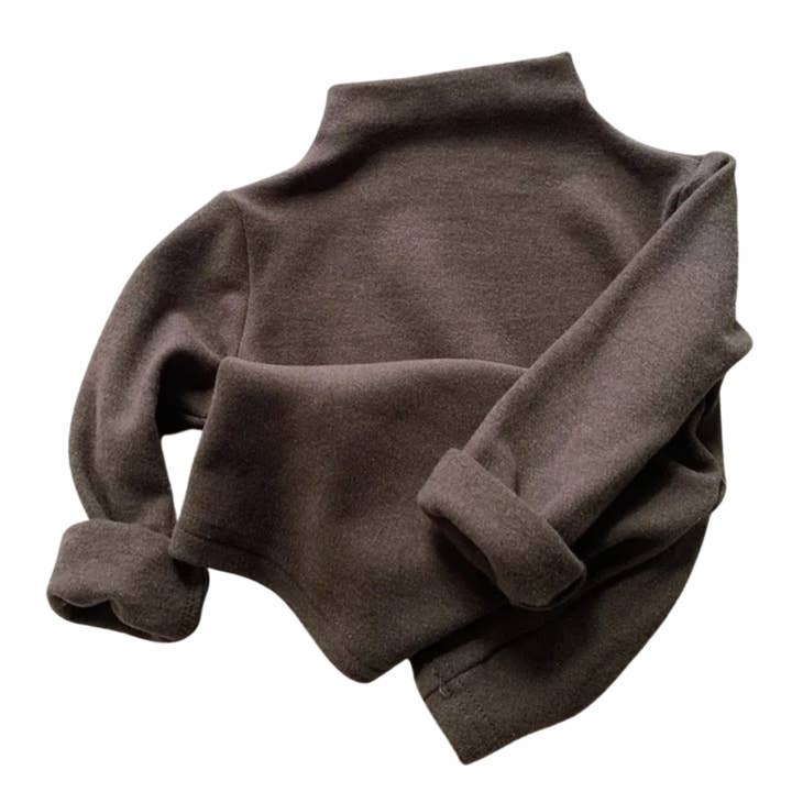 Max Mock Turtleneck | Dark Brown for wholesale by ntrl co.