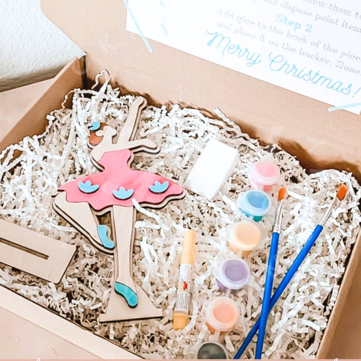 Holiday Kids Craft Kit DIY Ballerina Painting Kit Christmas for wholesale by Etchedoccasions