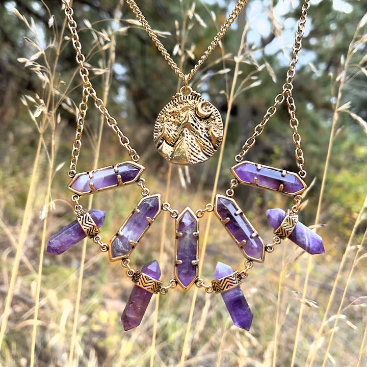 Hiouchi Jewels | Rose & Bolt Grateful Dead Jewelry - Wholesale Bib Necklace - Lonna Love Necklace | Gold8